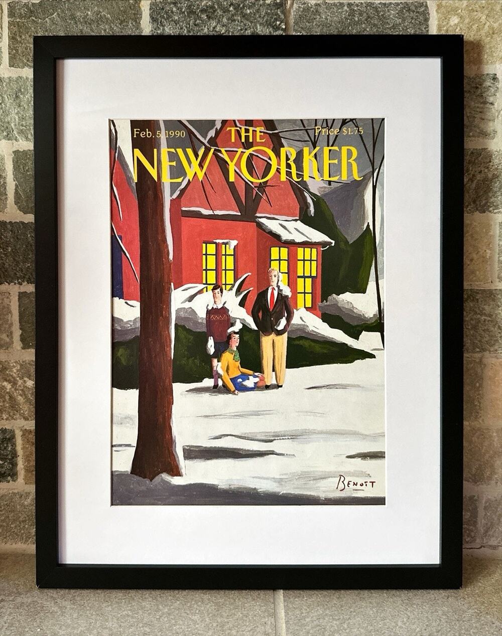 Framed 1990 THE New Yorker Magazine Feb 5 Cover van Innis Family Portrait